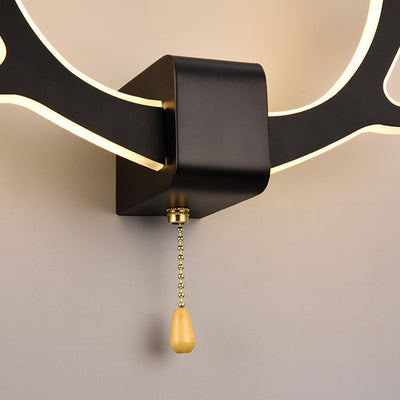 Modern Art Deco Antler Square Acrylic Iron LED Wall Sconce Lamp For Living Room