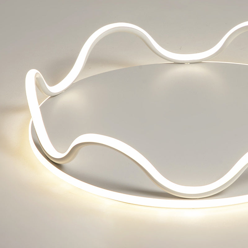 Moderne Art Deco Kinder Welle Runde Eisen LED-Deckenleuchte für Wohnzimmer 