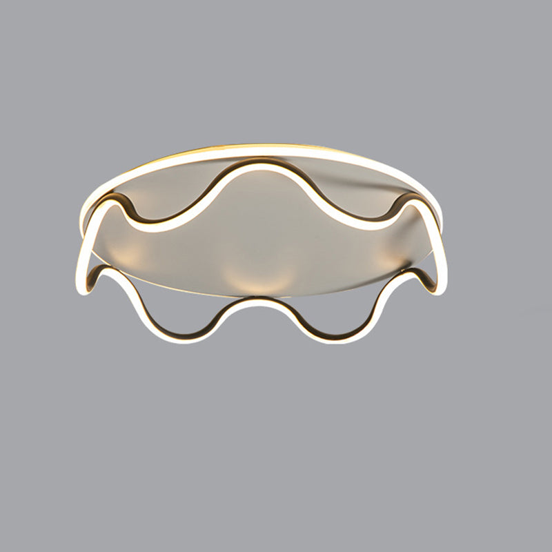 Moderne Art Deco Kinder Welle Runde Eisen LED-Deckenleuchte für Wohnzimmer 