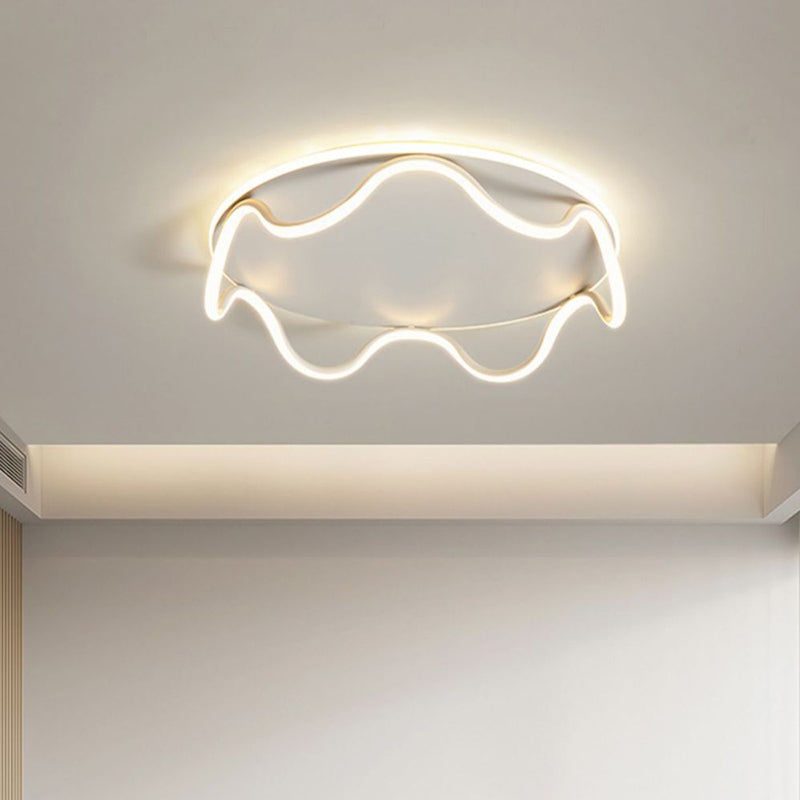 Moderne Art Deco Kinder Welle Runde Eisen LED-Deckenleuchte für Wohnzimmer 