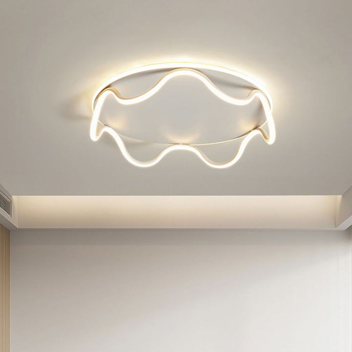 Moderne Art Deco Kinder Welle Runde Eisen LED-Deckenleuchte für Wohnzimmer 