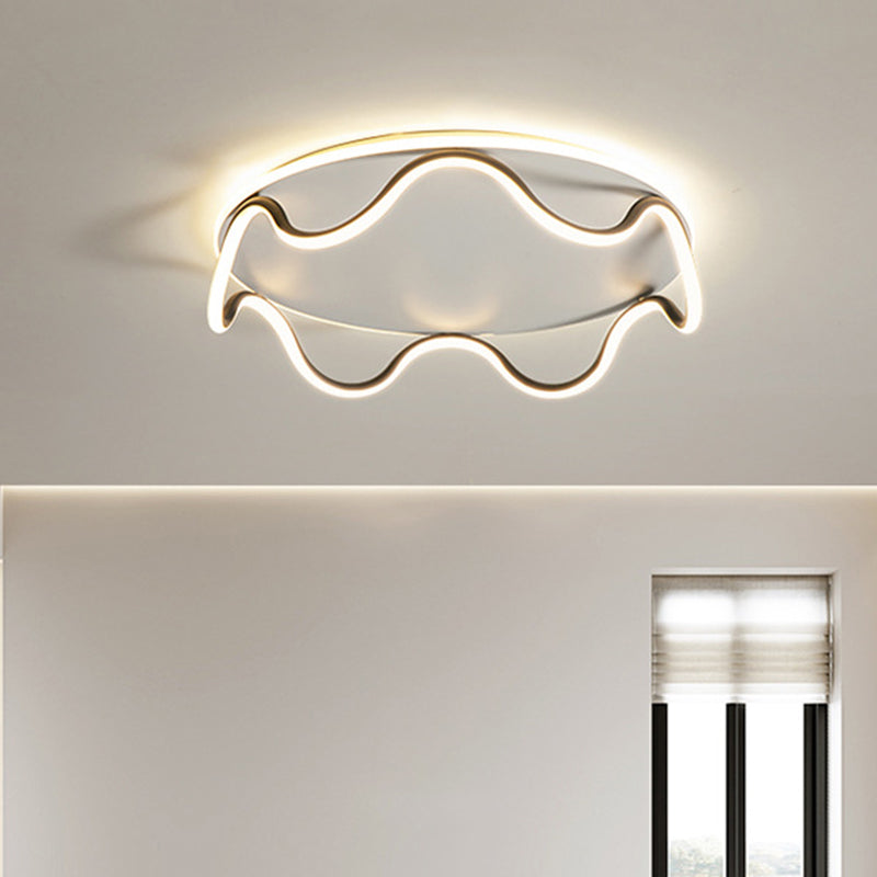 Moderne Art Deco Kinder Welle Runde Eisen LED-Deckenleuchte für Wohnzimmer 