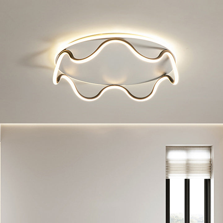 Moderne Art Deco Kinder Welle Runde Eisen LED-Deckenleuchte für Wohnzimmer 