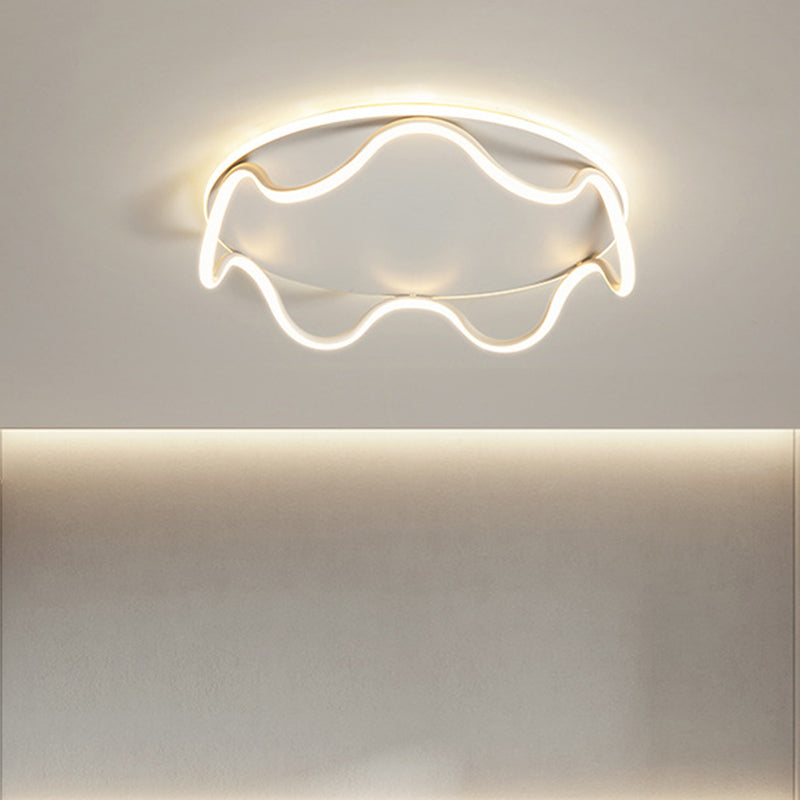 Moderne Art Deco Kinder Welle Runde Eisen LED-Deckenleuchte für Wohnzimmer 