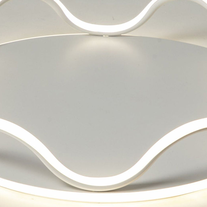 Modern Art Deco Kids Wave Round Iron LED Flush Mount Ceiling Light For Living Room