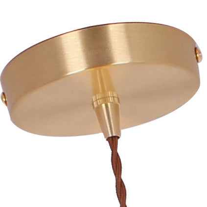 Contemporary Creative Conical Round Umbrella Glass Brass 1-Light Pendant Light For Living Room