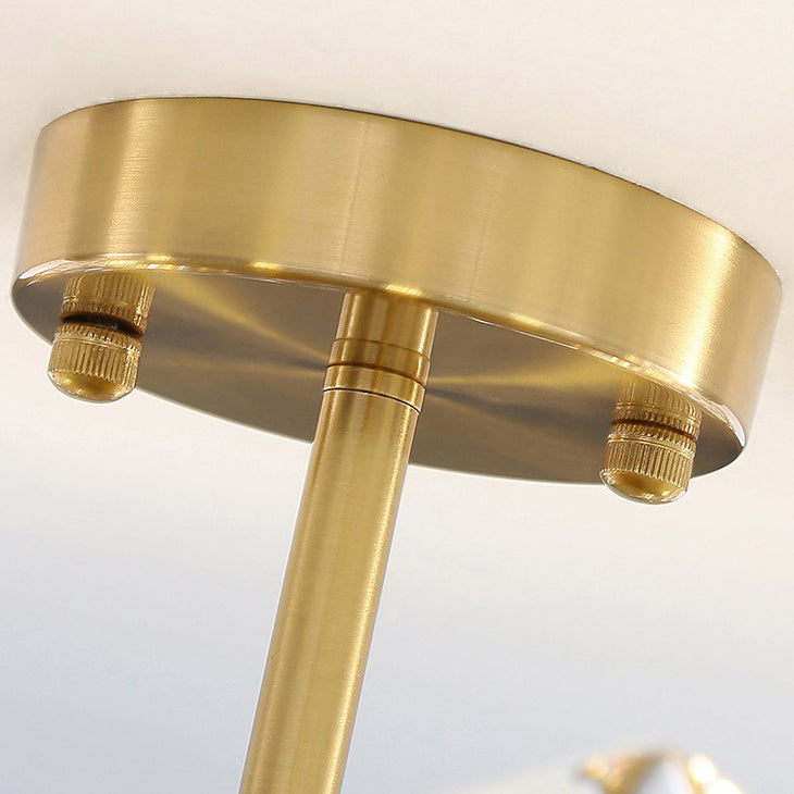 Modern Luxury Round Prismatic Wave Crystal Glass Hardware 5/6/8 Light Semi-Flush Mount Ceiling Light For Living Room