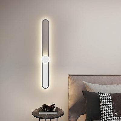 Moderne Minimalistische Lange Ovale Lange Stange Acryl Hardware LED Wandleuchte Für Schlafzimmer 