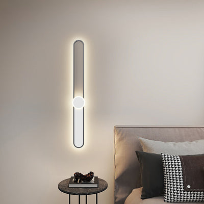 Moderne Minimalistische Lange Ovale Lange Stange Acryl Hardware LED Wandleuchte Für Schlafzimmer 