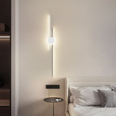 Moderne Minimalistische Lange Ovale Lange Stange Acryl Hardware LED Wandleuchte Für Schlafzimmer 