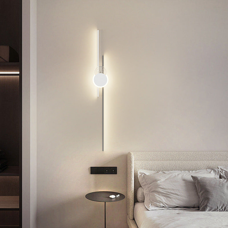 Moderne Minimalistische Lange Ovale Lange Stange Acryl Hardware LED Wandleuchte Für Schlafzimmer 