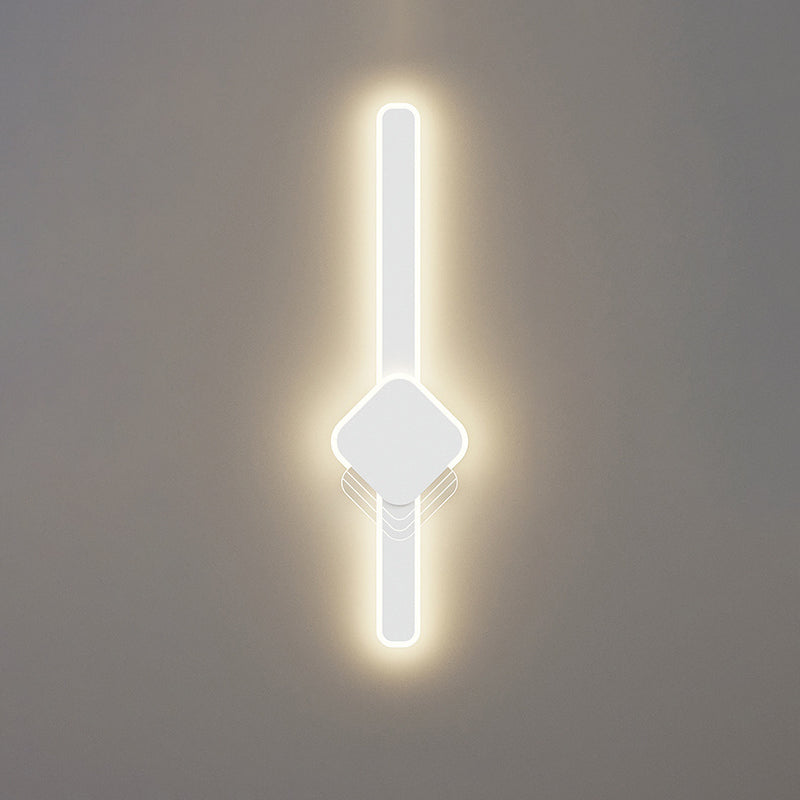 Moderne Minimalistische Lange Ovale Lange Stange Acryl Hardware LED Wandleuchte Für Schlafzimmer 