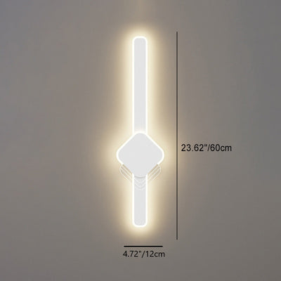 Moderne Minimalistische Lange Ovale Lange Stange Acryl Hardware LED Wandleuchte Für Schlafzimmer 