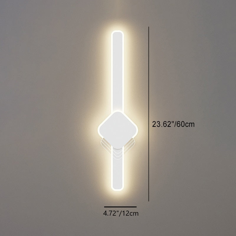 Moderne Minimalistische Lange Ovale Lange Stange Acryl Hardware LED Wandleuchte Für Schlafzimmer 