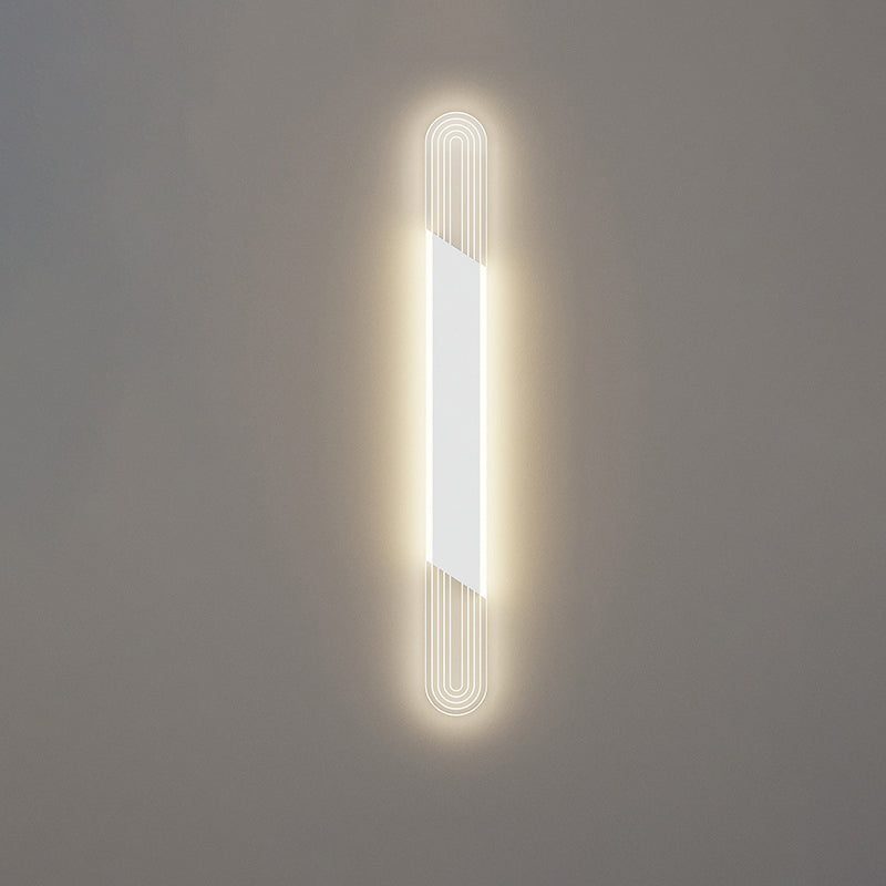 Moderne Minimalistische Lange Ovale Lange Stange Acryl Hardware LED Wandleuchte Für Schlafzimmer 