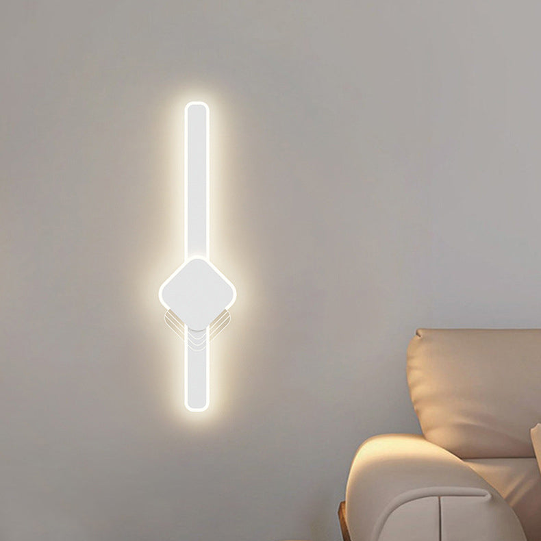 Moderne Minimalistische Lange Ovale Lange Stange Acryl Hardware LED Wandleuchte Für Schlafzimmer 