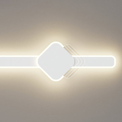 Moderne Minimalistische Lange Ovale Lange Stange Acryl Hardware LED Wandleuchte Für Schlafzimmer 