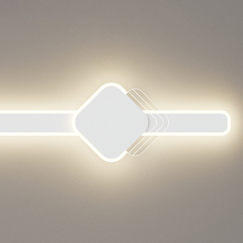 Moderne Minimalistische Lange Ovale Lange Stange Acryl Hardware LED Wandleuchte Für Schlafzimmer 