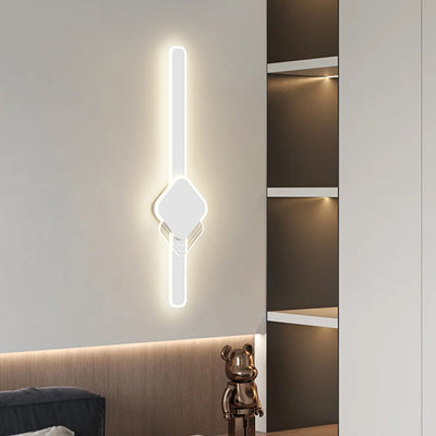 Moderne Minimalistische Lange Ovale Lange Stange Acryl Hardware LED Wandleuchte Für Schlafzimmer 