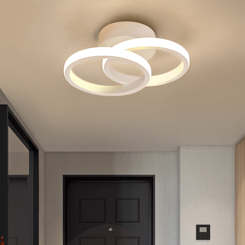 Modern Simplicity Round Ring PVC Aluminum LED Semi-Flush Mount Ceiling Light For Living Room
