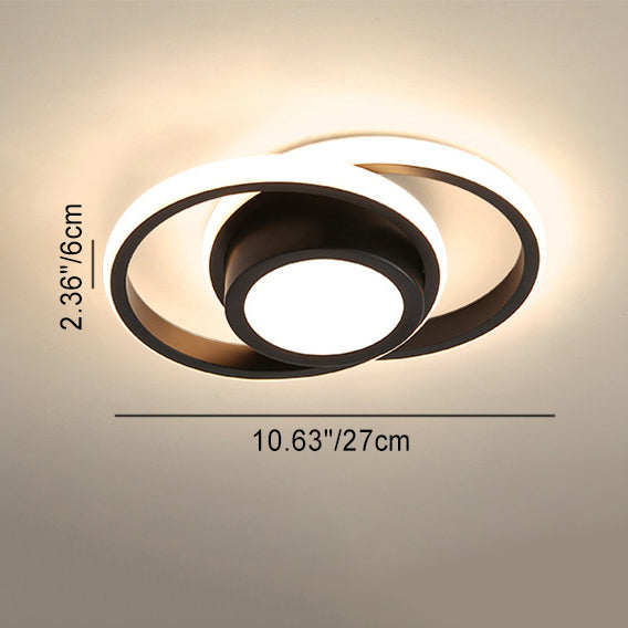 Modern Simplicity Round Ring PVC Aluminum LED Semi-Flush Mount Ceiling Light For Living Room