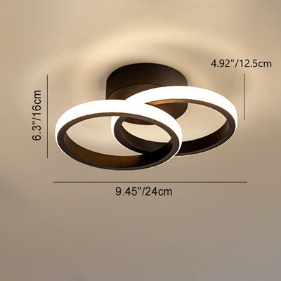 Modern Simplicity Round Ring PVC Aluminum LED Semi-Flush Mount Ceiling Light For Living Room
