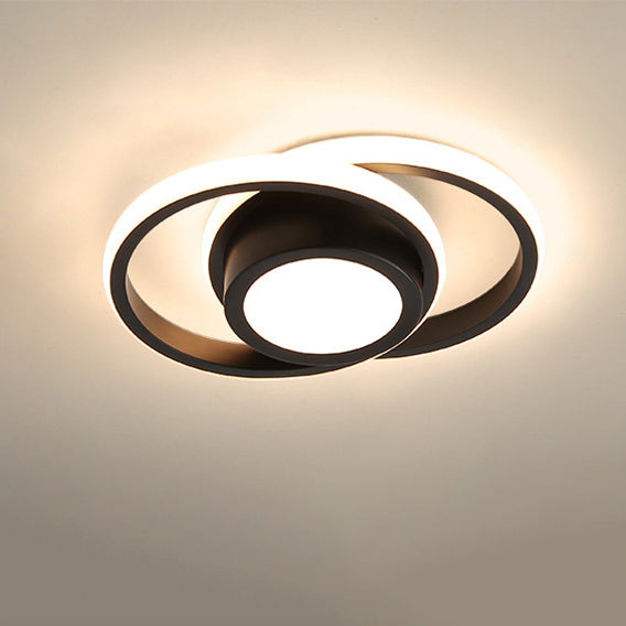 Modern Simplicity Round Ring PVC Aluminum LED Semi-Flush Mount Ceiling Light For Living Room
