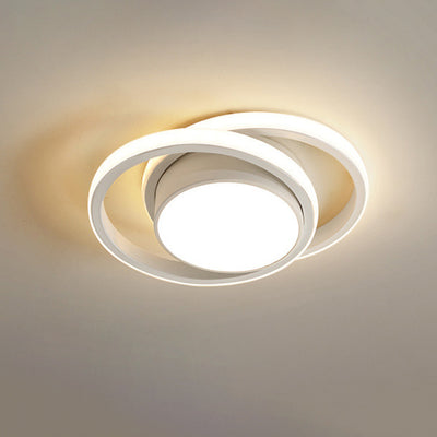 Modern Simplicity Round Ring PVC Aluminum LED Semi-Flush Mount Ceiling Light For Living Room