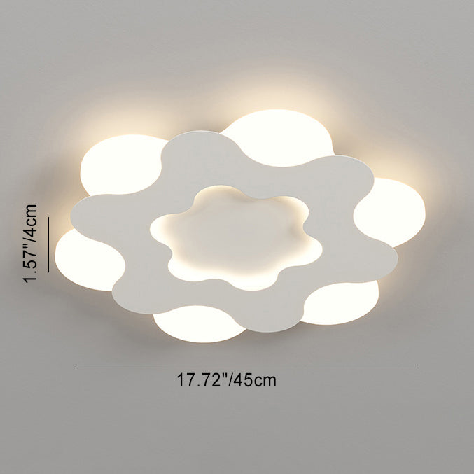 Luz de techo empotrada LED de hierro acrílico redonda con diseño floral Art Deco moderno para dormitorio 