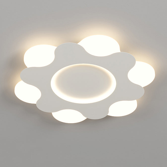 Luz de techo empotrada LED de hierro acrílico redonda con diseño floral Art Deco moderno para dormitorio 