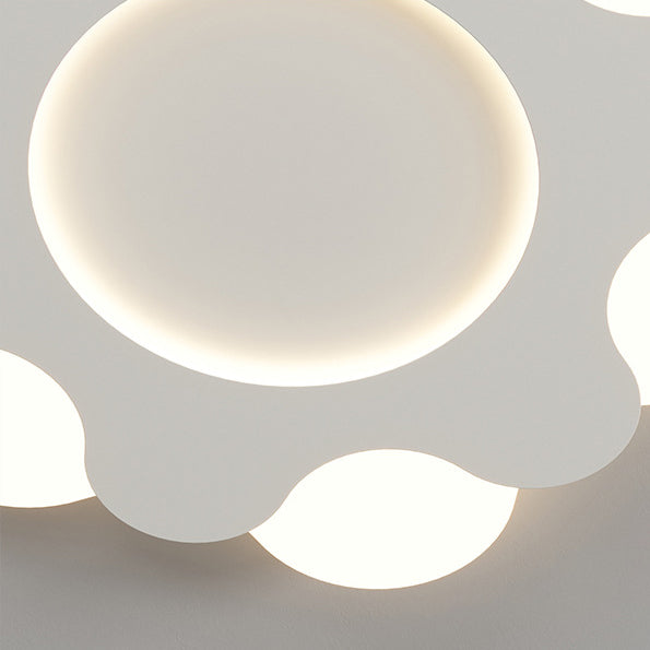 Luz de techo empotrada LED de hierro acrílico redonda con diseño floral Art Deco moderno para dormitorio 