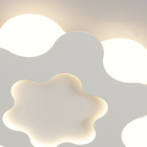 Luz de techo empotrada LED de hierro acrílico redonda con diseño floral Art Deco moderno para dormitorio 