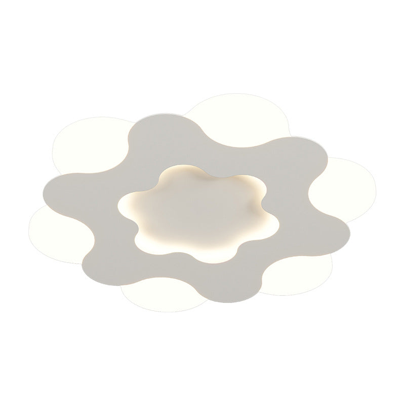 Luz de techo empotrada LED de hierro acrílico redonda con diseño floral Art Deco moderno para dormitorio 