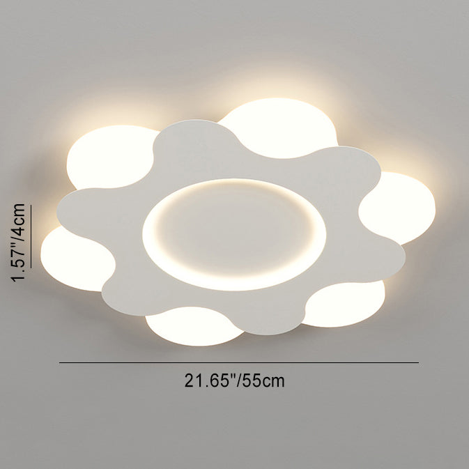 Luz de techo empotrada LED de hierro acrílico redonda con diseño floral Art Deco moderno para dormitorio 