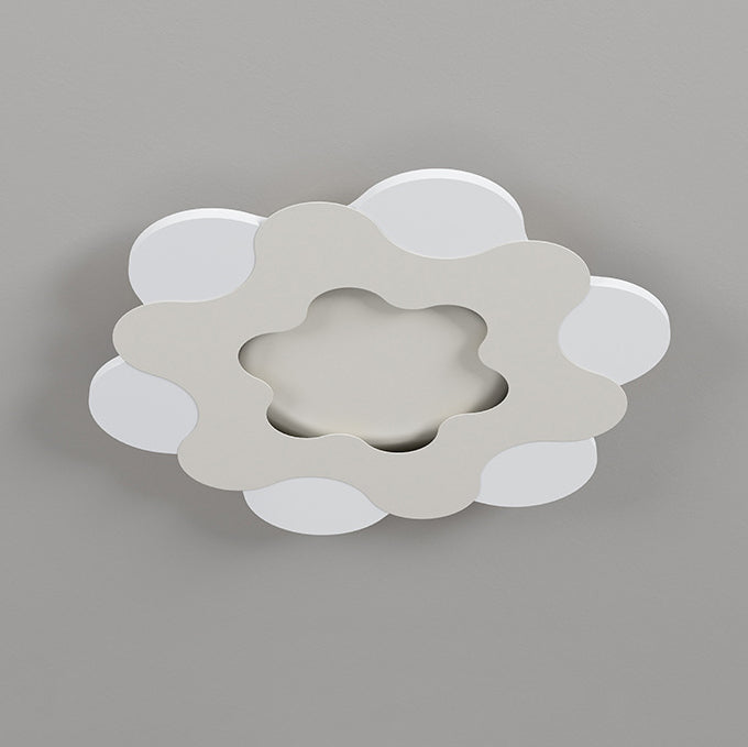 Luz de techo empotrada LED de hierro acrílico redonda con diseño floral Art Deco moderno para dormitorio 