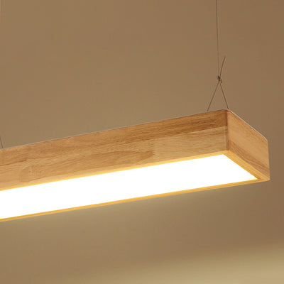 Traditional Japanese Rectangle Round Acrylic Wood LED Chandelier Island Light For Living Room