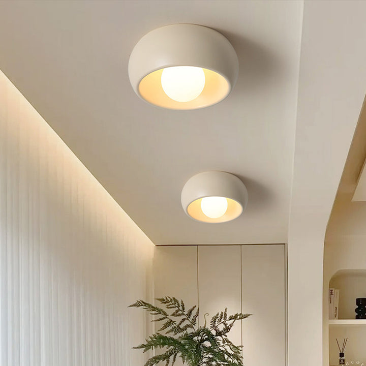 Modern Simplicity Round Magic Bean PE Resin 1-Light Flush Mount Ceiling Light For Bedroom