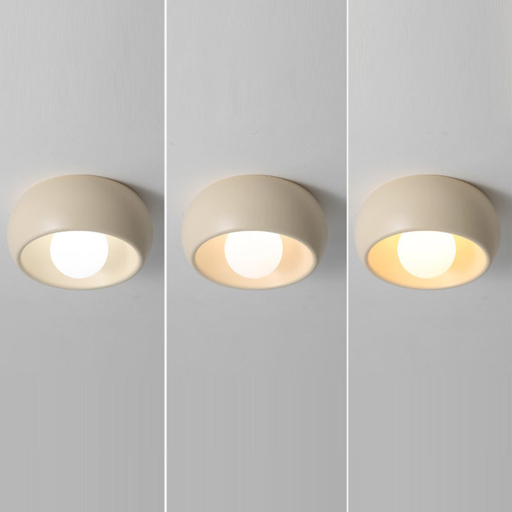 Modern Simplicity Round Magic Bean PE Resin 1-Light Flush Mount Ceiling Light For Bedroom