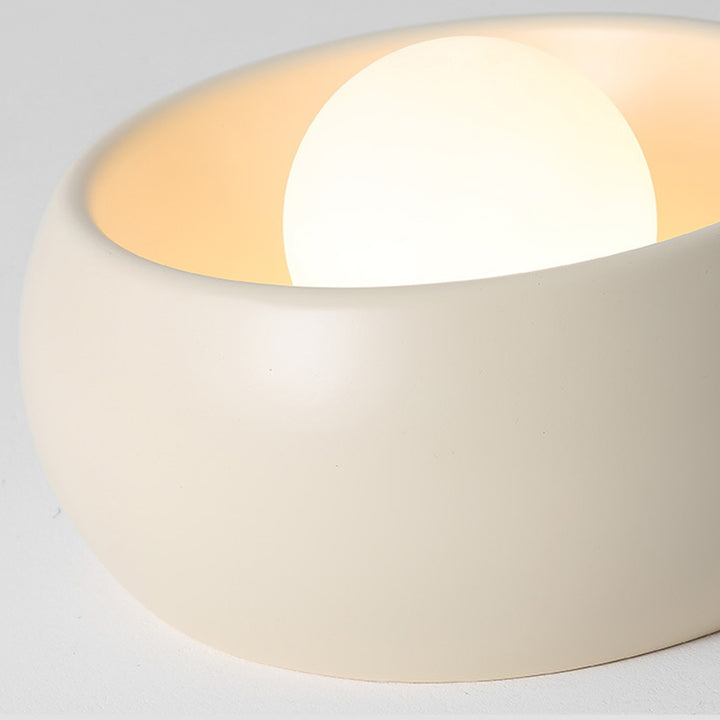 Modern Simplicity Round Magic Bean PE Resin 1-Light Flush Mount Ceiling Light For Bedroom