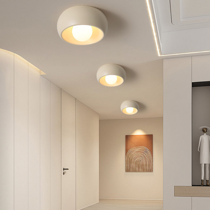 Modern Simplicity Round Magic Bean PE Resin 1-Light Flush Mount Ceiling Light For Bedroom