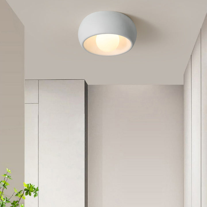 Modern Simplicity Round Magic Bean PE Resin 1-Light Flush Mount Ceiling Light For Bedroom