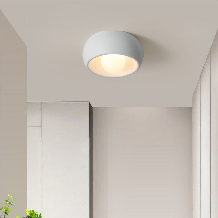 Modern Simplicity Round Magic Bean PE Resin 1-Light Flush Mount Ceiling Light For Bedroom