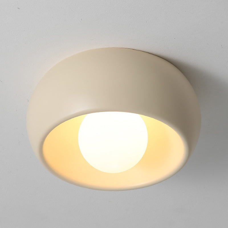 Modern Simplicity Round Magic Bean PE Resin 1-Light Flush Mount Ceiling Light For Bedroom