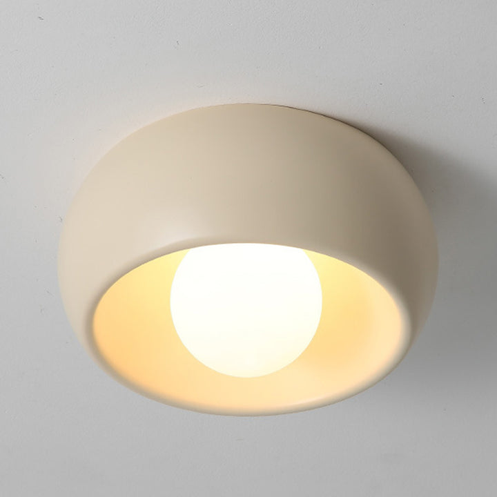 Modern Simplicity Round Magic Bean PE Resin 1-Light Flush Mount Ceiling Light For Bedroom