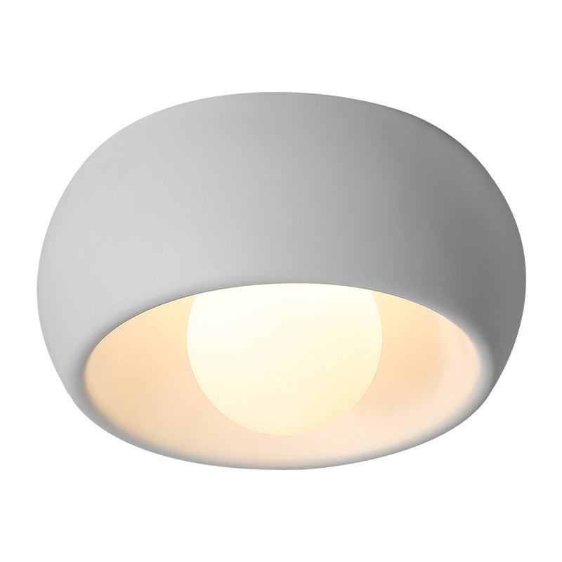 Modern Simplicity Round Magic Bean PE Resin 1-Light Flush Mount Ceiling Light For Bedroom