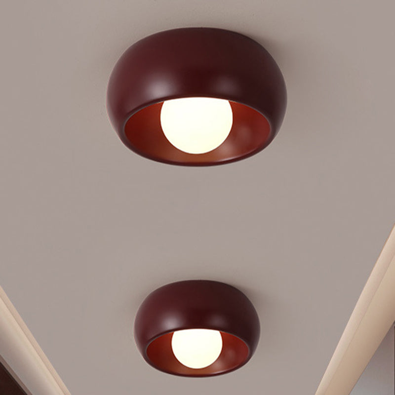 Modern Simplicity Round Magic Bean PE Resin 1-Light Flush Mount Ceiling Light For Bedroom