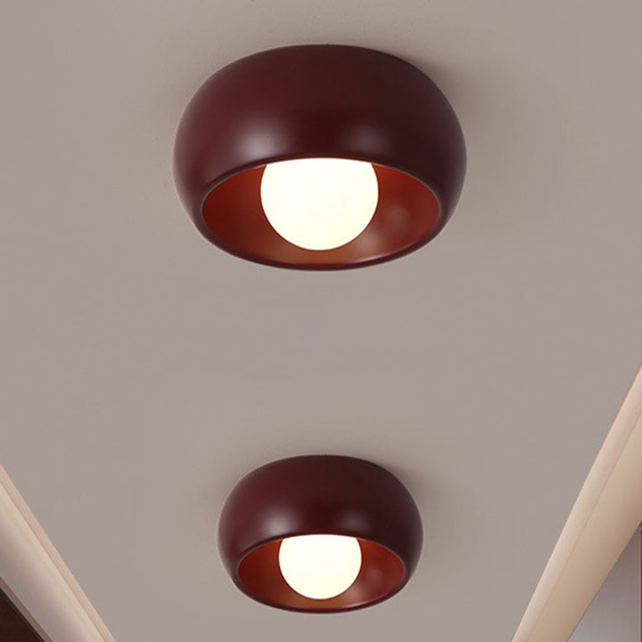 Modern Simplicity Round Magic Bean PE Resin 1-Light Flush Mount Ceiling Light For Bedroom