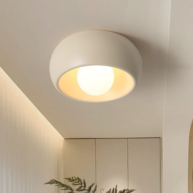Modern Simplicity Round Magic Bean PE Resin 1-Light Flush Mount Ceiling Light For Bedroom