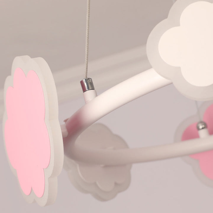 Moderner Art-Deco-Kinderwolken-Runder-Acryl-Eisen-LED-Kronleuchter für Wohnzimmer 