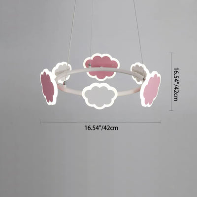 Modern Art Deco Kids Clouds Round Acrylic Iron LED Chandelier For Living Room
